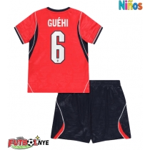 Camiseta Inglaterra Marc Guehi #6 Visitante Equipación para niños Mundial 2026 manga corta (+ pantalones cortos)